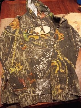 Men's Camo Pullover Hoodie in Green and Brown